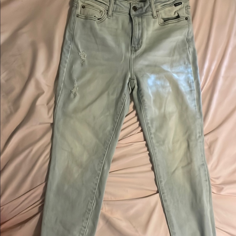 Light Green Distressed Jeans